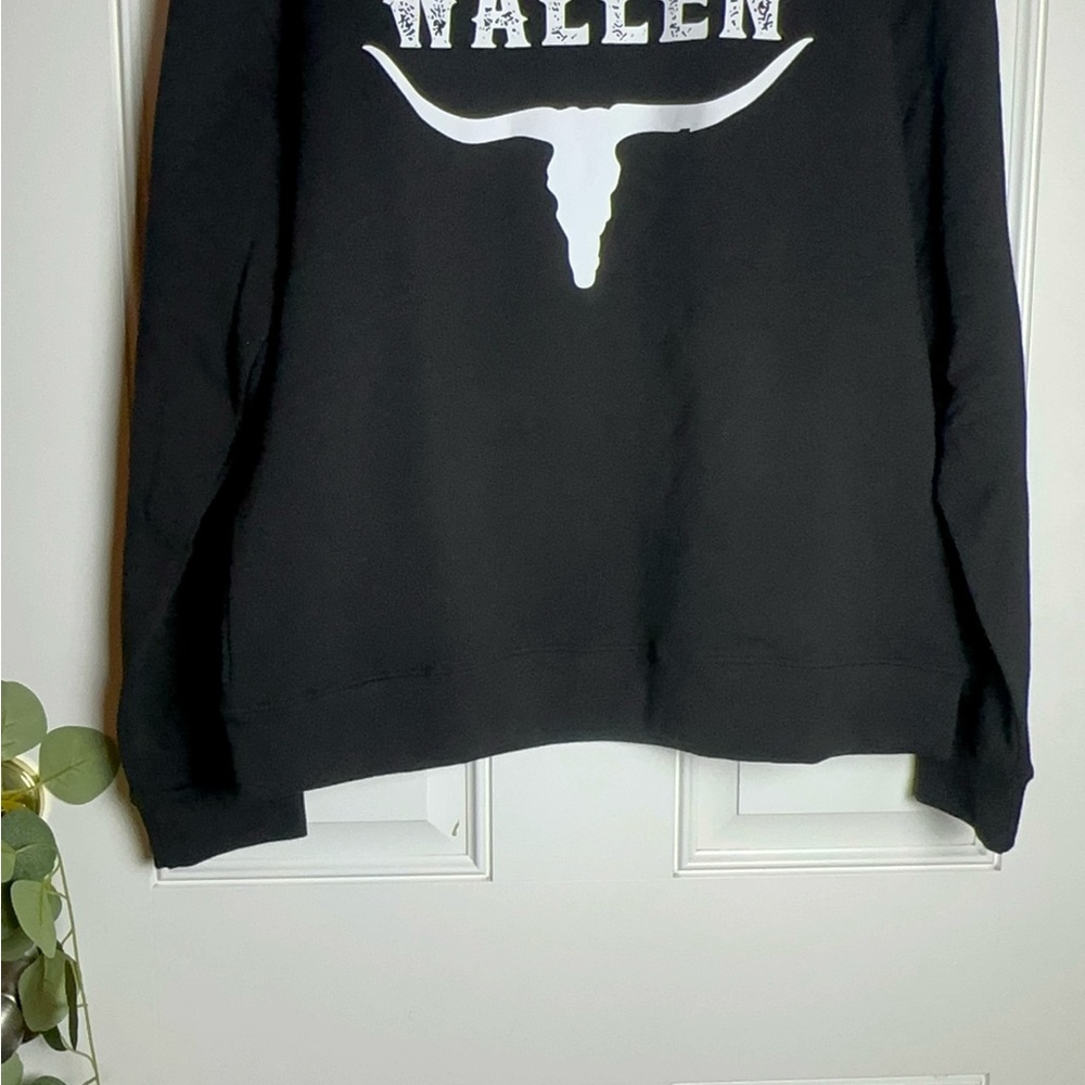 Black Crewneck Sweater with Graphic Design